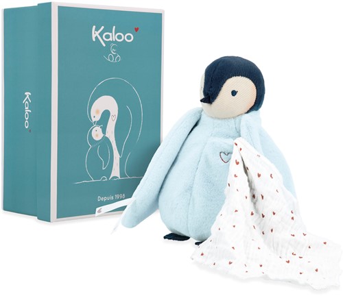 Kaloo Complices - Pingouin Bleu avec coussin en tissu