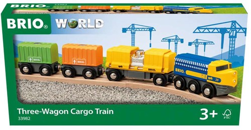 Train-cargo BRIO avec trois wagons - 33982