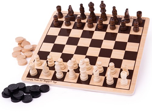 Bigjigs Jeu de dames et d'échecs