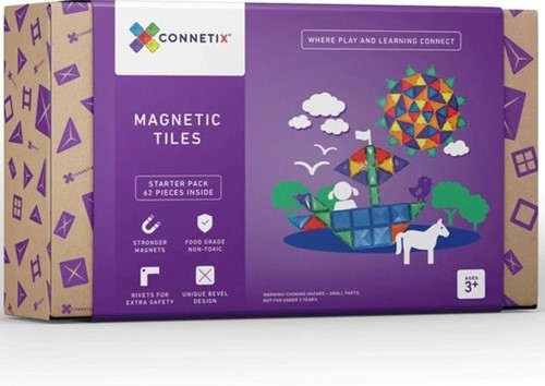 Connetix Magnetic Tiles Starter Set Pastel 64 pièces