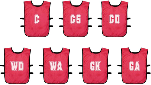 (Pack de 7) Maillots d'entraînement de netball en filet (Jeunes, Adultes)